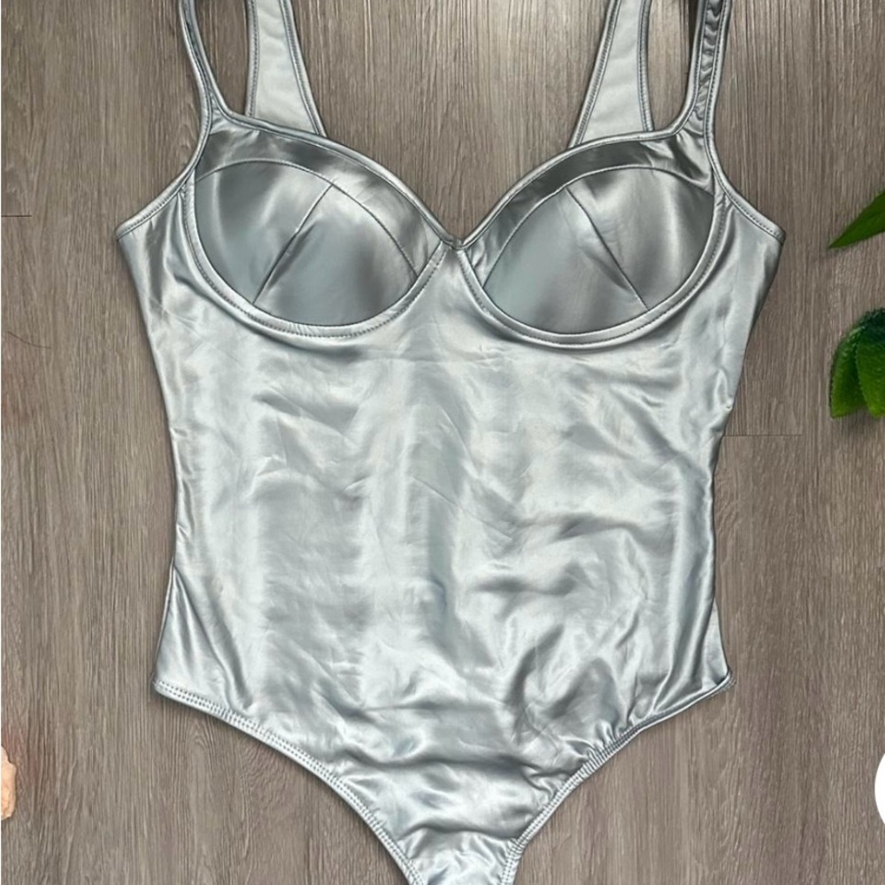 Silver Metallic Bodysuit - Picture 2 of 4